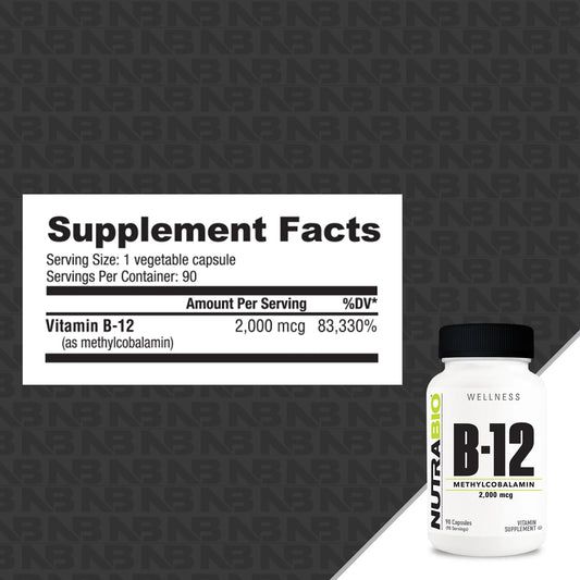 Nutrabio - Methyl B-12 (2000mcg) 90 Vegetable Capsules (8/1/26 Exp)
