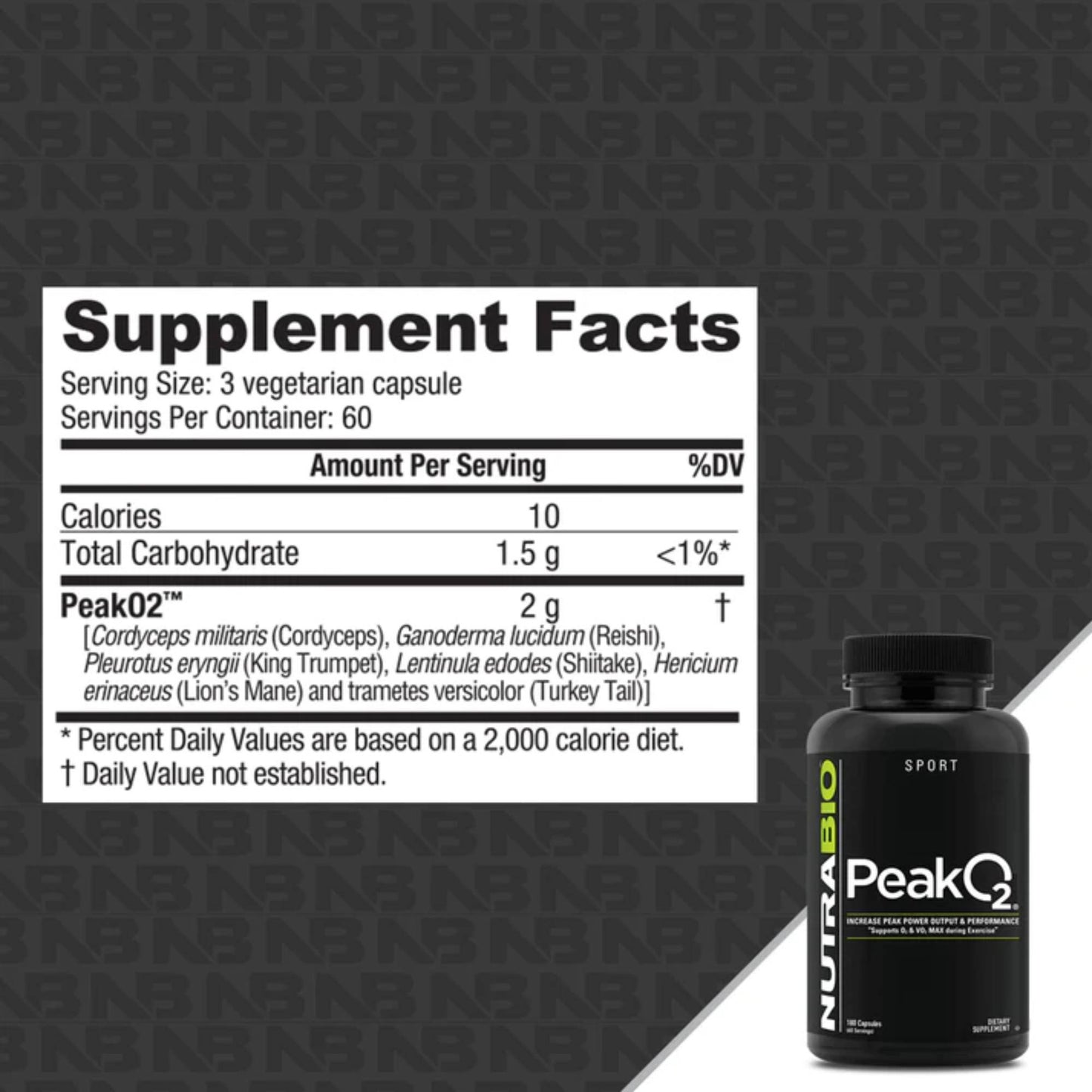 NUTRABIO - PEAK O2 180CAPS