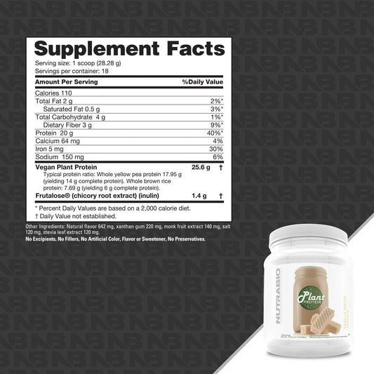 Nutrabio - Plant Protein VANILLA WAFER 18 Servings
