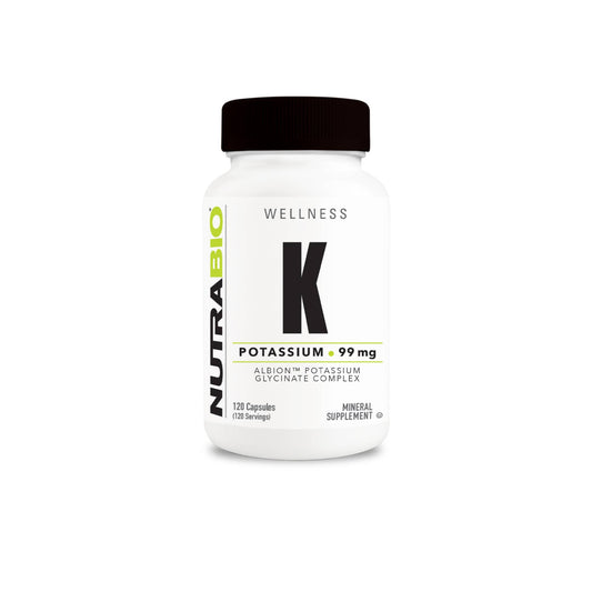 Nutrabio – Potassium Amino Acid Complex 99mg 120 Vegetable Capsules (6/1/25 Exp)