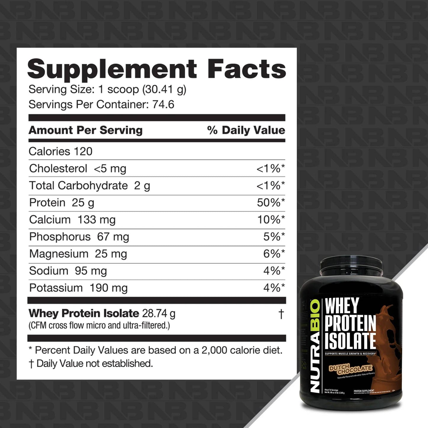 Nutrabio – Whey Protein Isolate DUTCH CHOCOLATE 5lbs