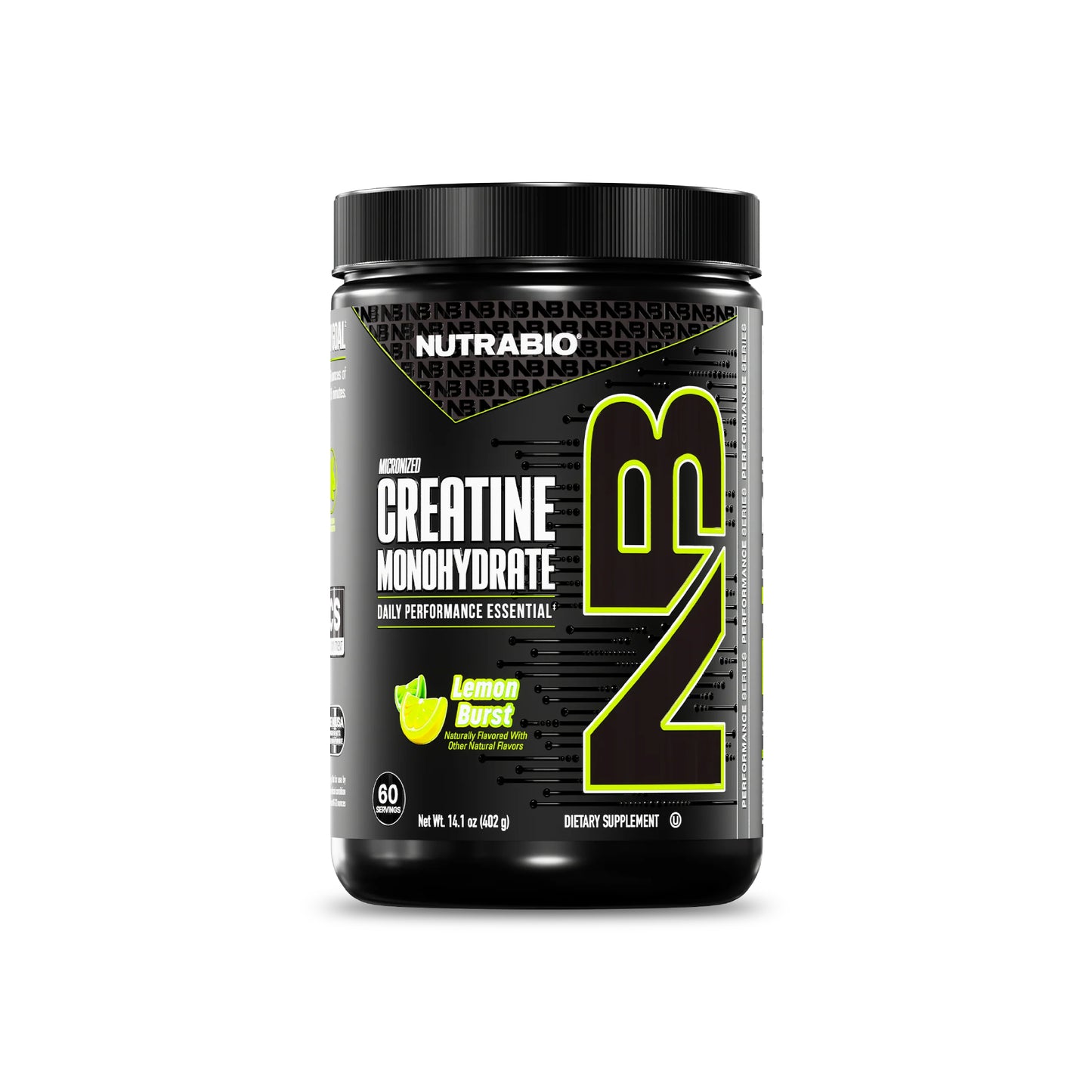 Nutrabio – Creatine Monohydrate LEMON BURST 60svg