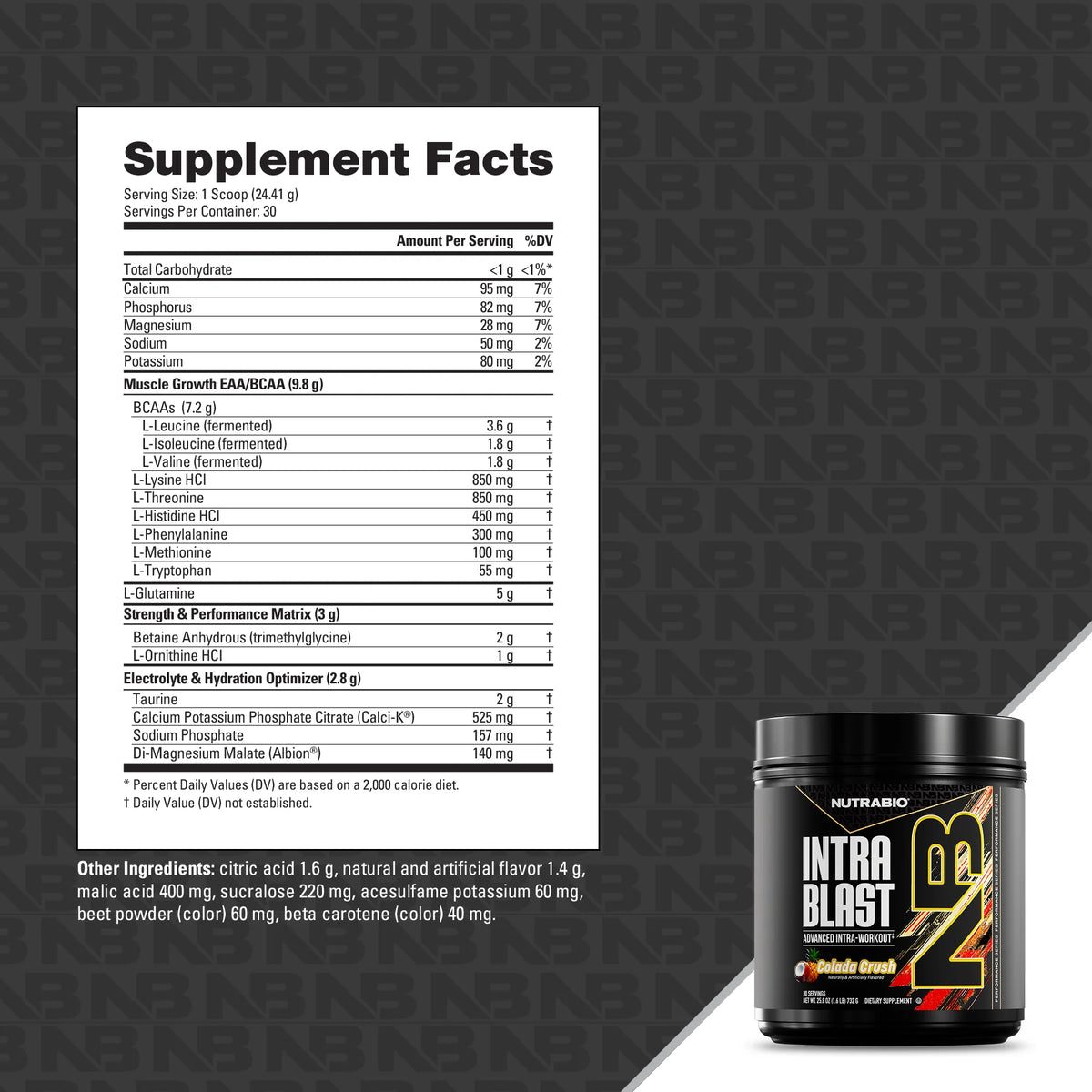 Nutrabio – Intra Blast COLADA CRUSH 30 Servings