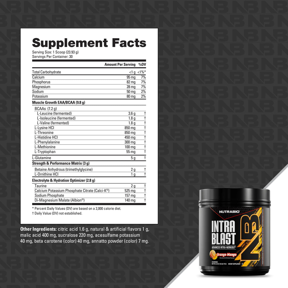 Nutrabio – Intra Blast ORANGE MANGO 30 Servings