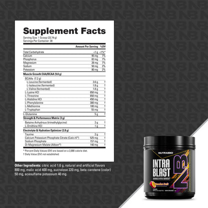 Nutrabio – Intra Blast PASSION FRUIT 30 Servings