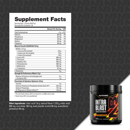 Nutrabio – Intra Blast STRAWBERRY LEMONADE 30 Servings