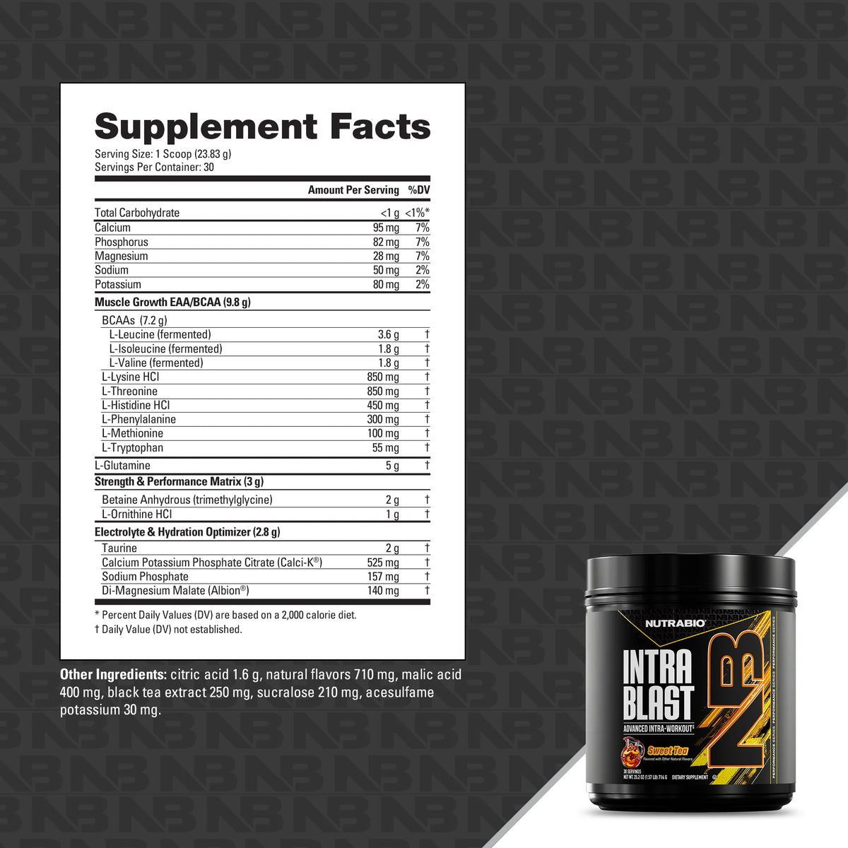 Nutrabio – Intra Blast SWEET TEA 30 Servings