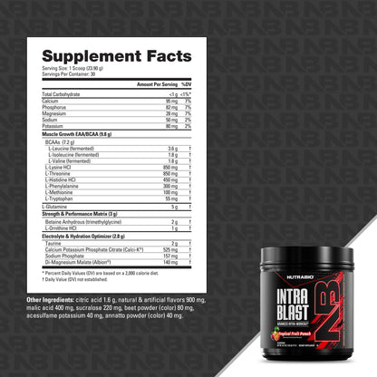 Nutrabio – Intra Blast TROPICAL FRUIT PUNCH 30 Servings