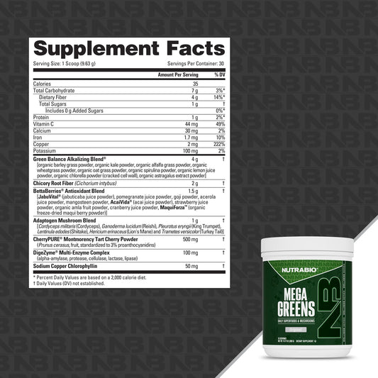 Nutrabio – Mega Greens ORIGINAL 30svg