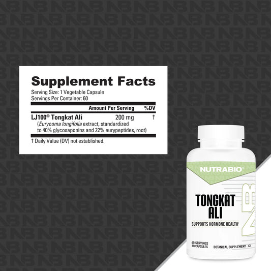 Nutrabio – Tongkat Ali (LJ100) (200mg) 60 Vegetable Capsules
