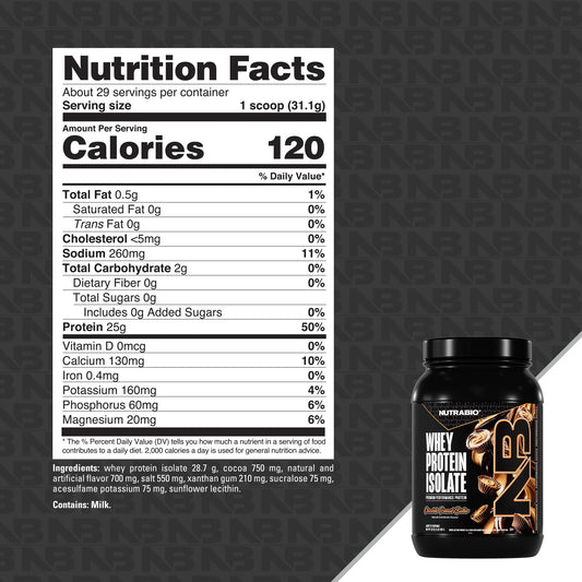 Nutrabio – Whey Protein Isolate CHOCOLATE PEANUT BUTTER BLISS 2lbs