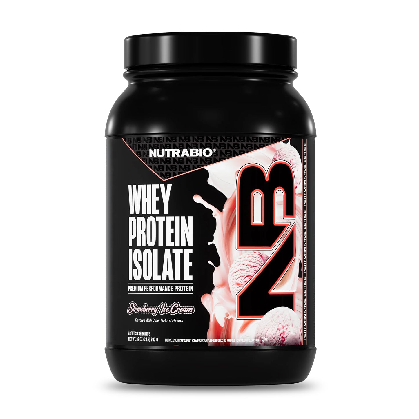 Nutrabio – Whey Protein Isolate STRAWBERRY ICE CREAM 2lbs