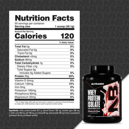 Nutrabio – Whey Protein Isolate STRAWBERRY ICE CREAM 5lbs