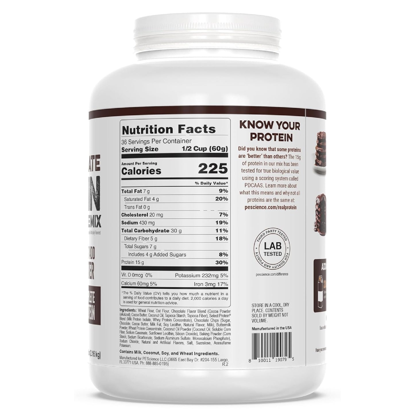 PESCIENCE - Protein Pancake & Waffle Mix DARK CHOCOLATE 5LBS