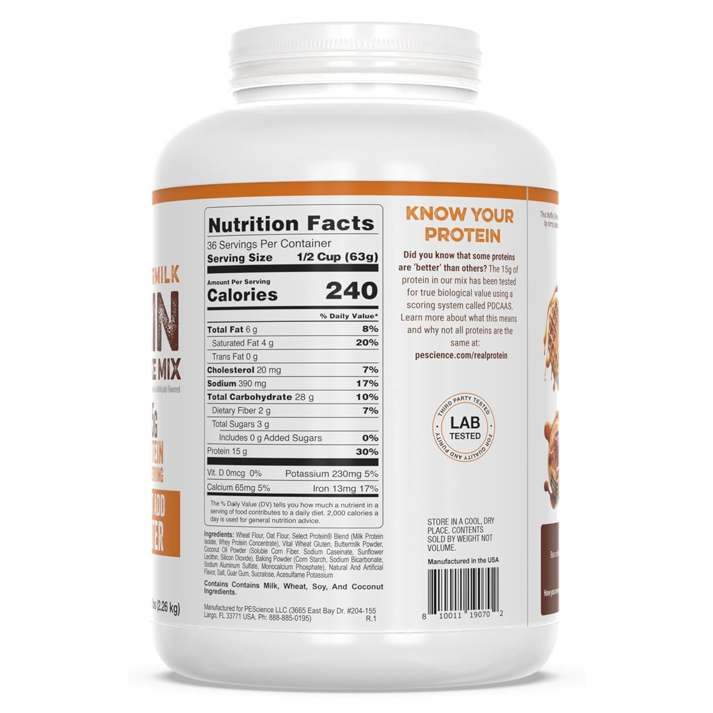 PESCIENCE - Protein Pancake & Waffle Mix HOMESTYLE BUTTERMILK 5LBS