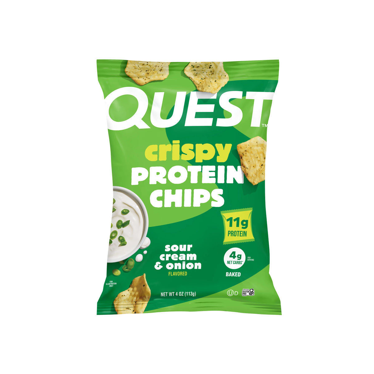 Quest Nutrition - Crispy Protein Chips SOUR CREAM & ONION 113g