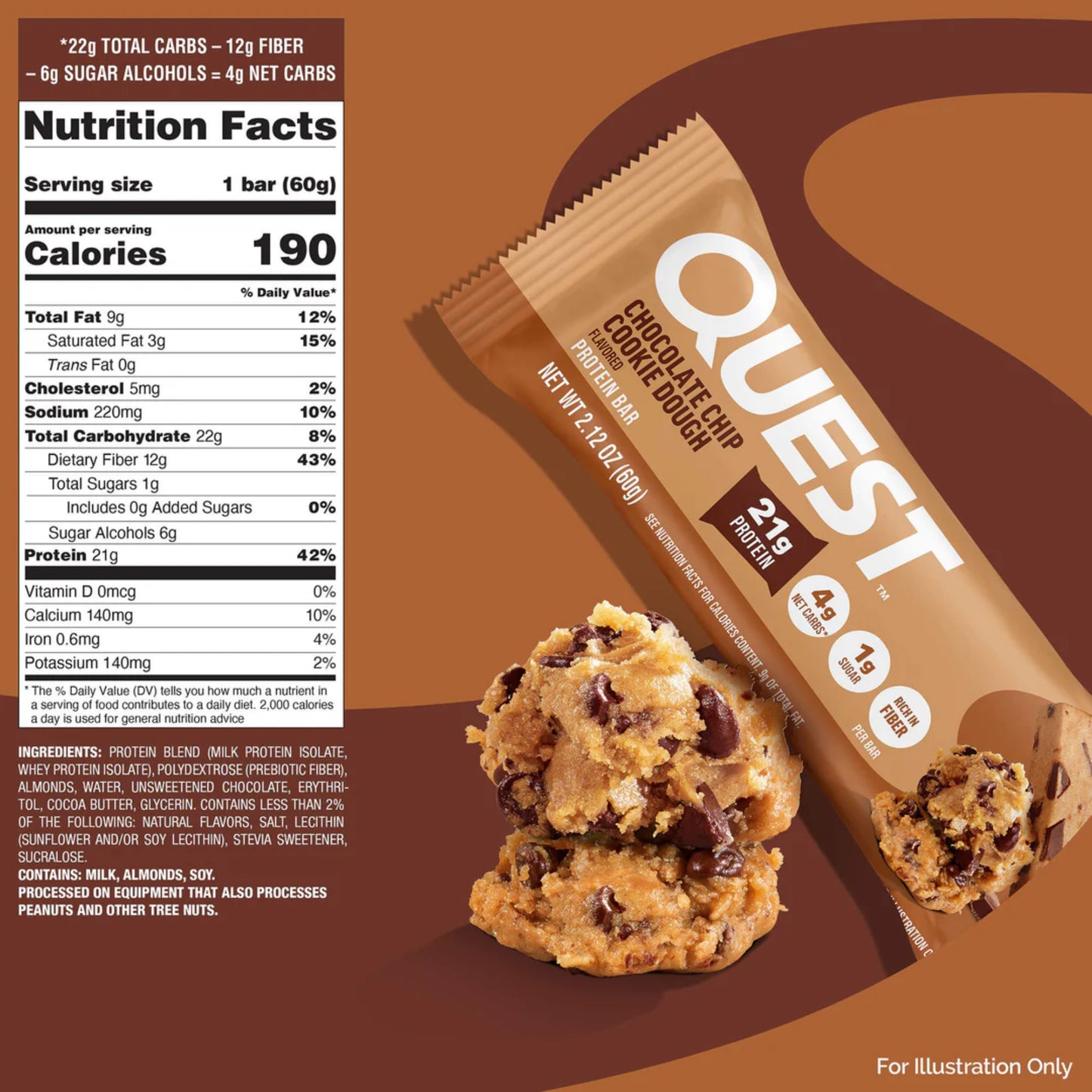 Quest Nutrition – Protein Bar CHOCOLATE CHIP COOKIE DOUGH