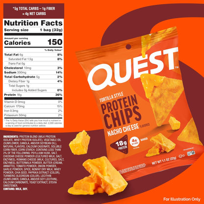 Quest Nutrition - Tortilla Style Protein Chips NACHO CHEESE