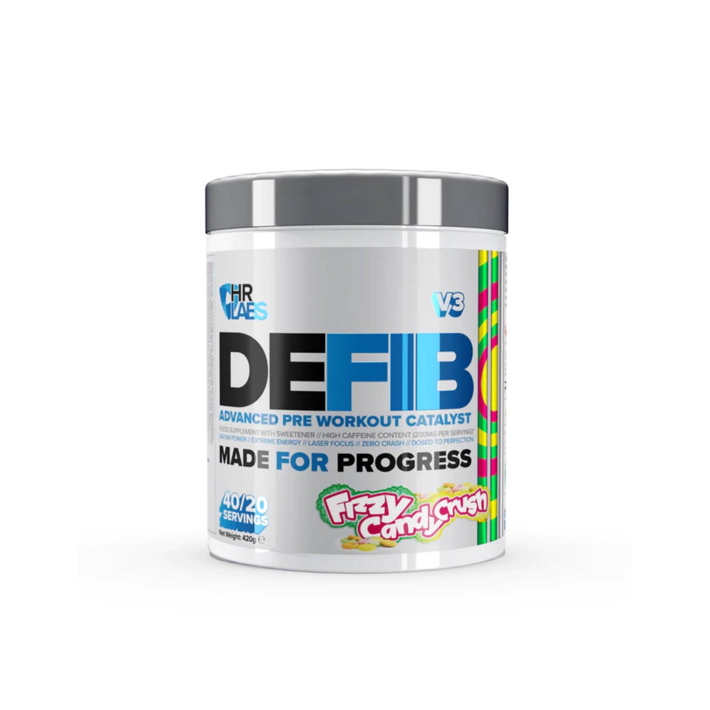 HR LABS - Defib V3 FIZZY CANDY CRUSH 420g (Slightly Clumped)