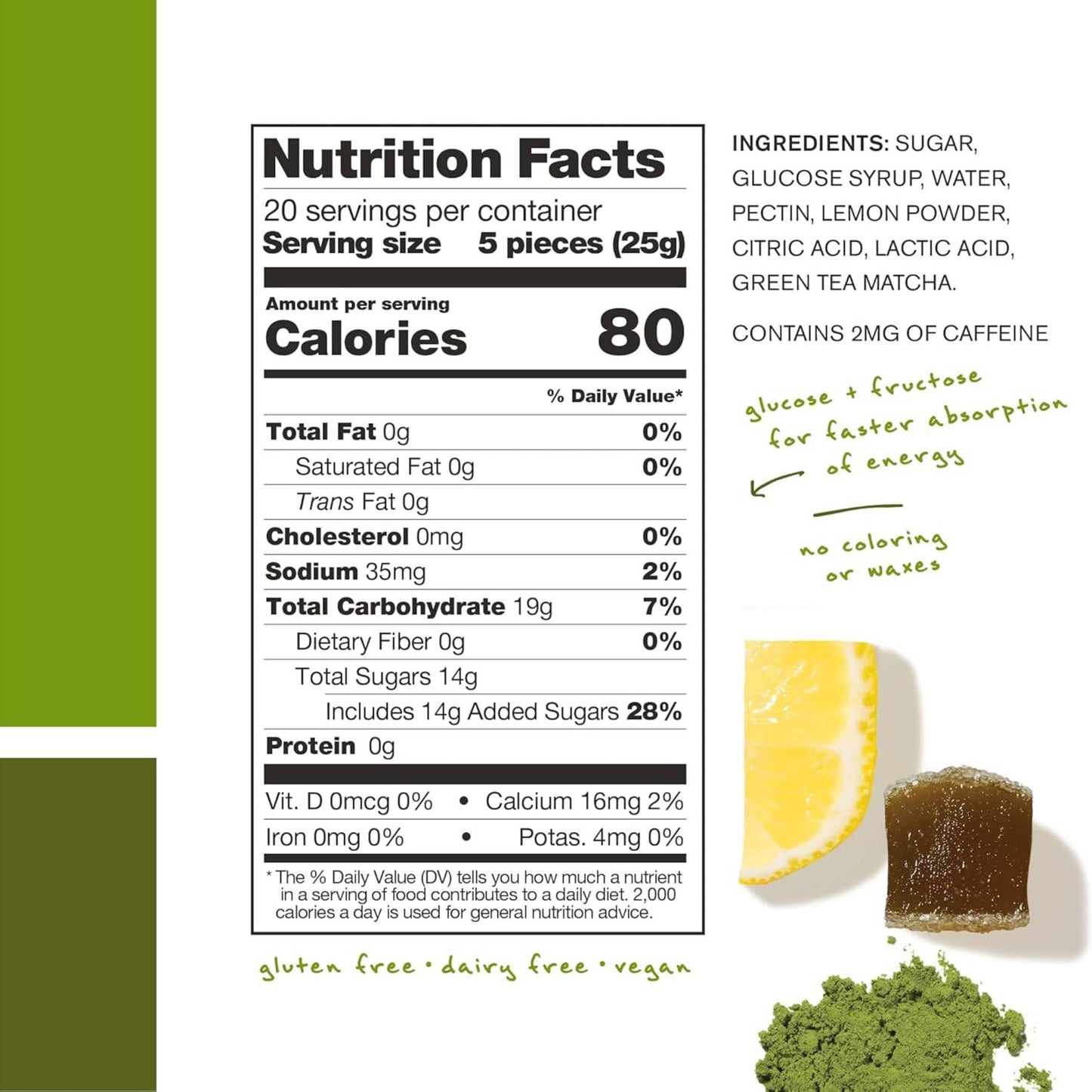 Skratch Labs - Energy Chews Sport Fuel LEMON & GREEN TEA