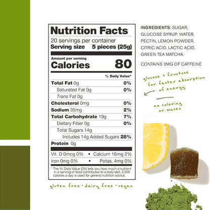Skratch Labs - Energy Chews Sport Fuel LEMON & GREEN TEA