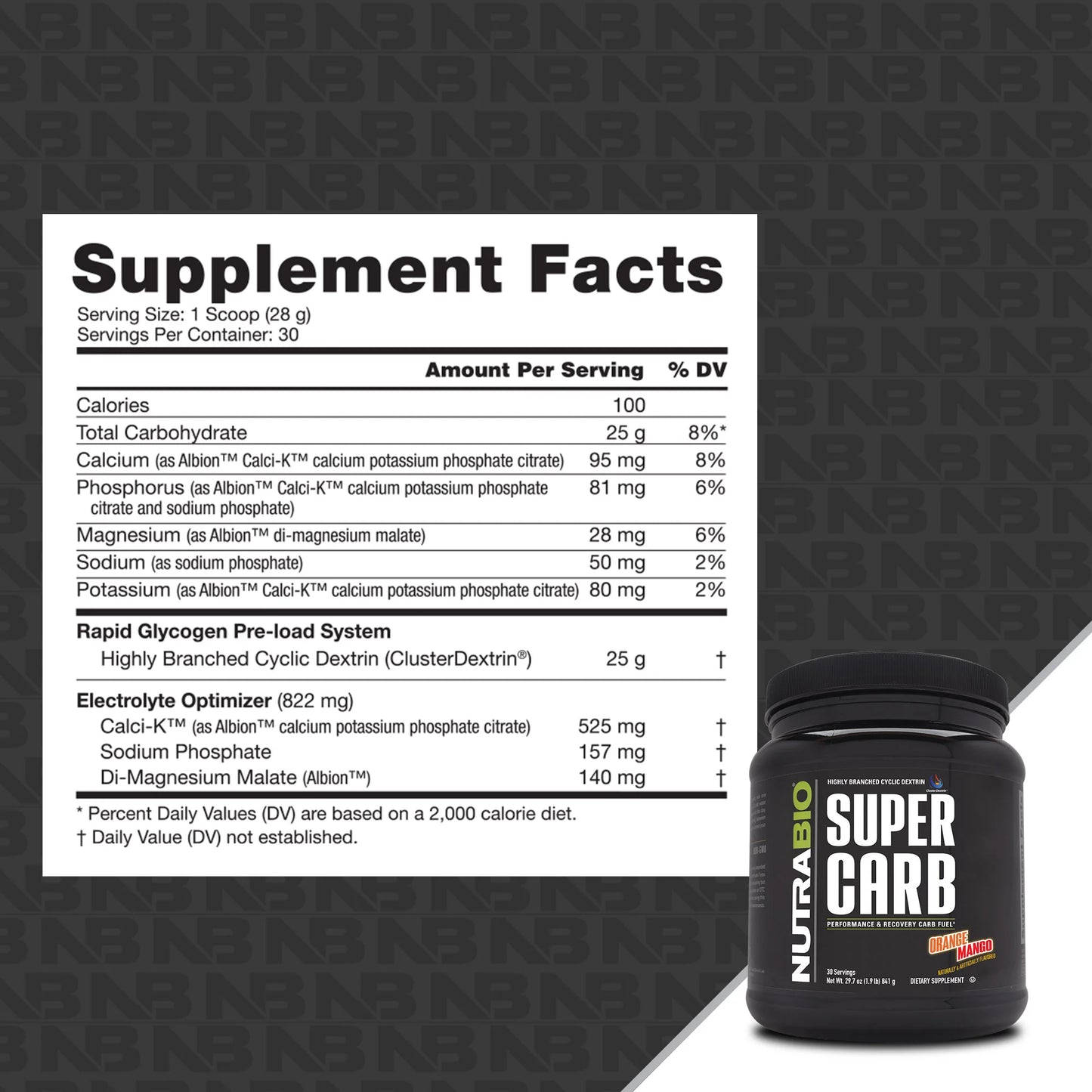 Nutrabio – Super Carb ORANGE MANGO 30 Servings