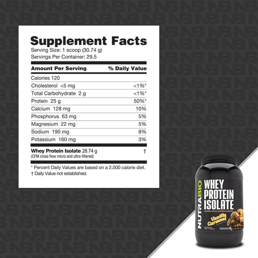 Nutrabio – Whey Protein Isolate VANILLA CARAMEL 2lbs