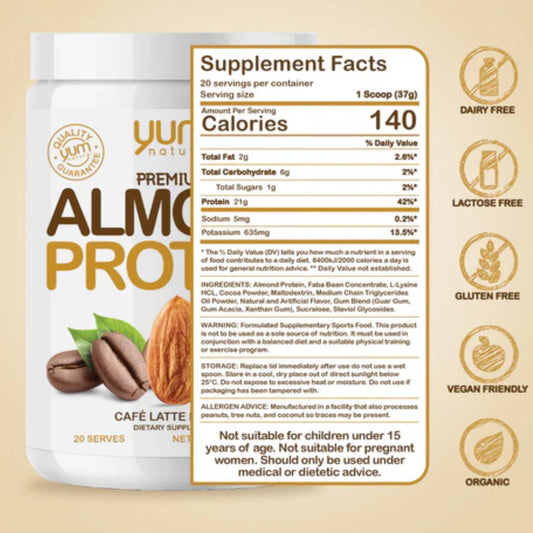 Yum Natural - Premium Almond Protein CAFÉ LATTE 740g