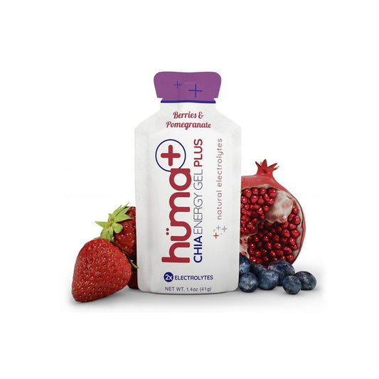 Huma + Chia Energy Gel Plus Natural Electrolytes Berries &amp; Pomegranate 41g