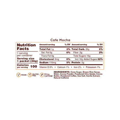 Huma – Chia Energy Gel Cafe’ Mocha 2x Caffeine 36g