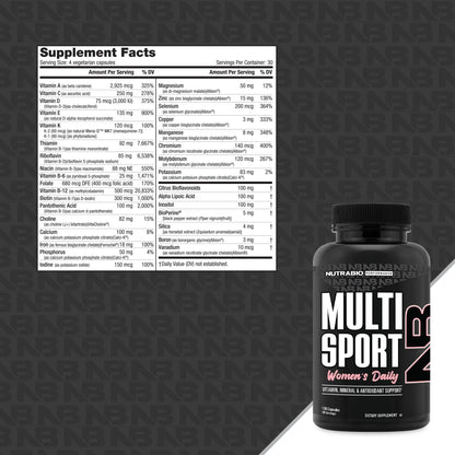 Nutrabio - MultiSport for Women 120 Vegetable Capsules (9/1/25 Exp)